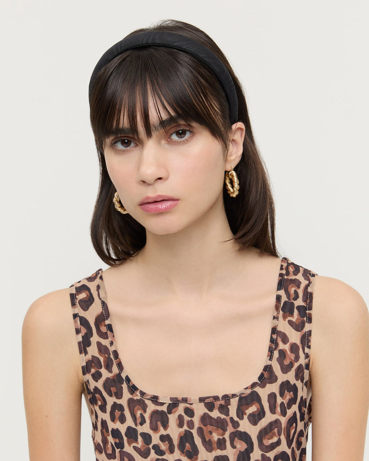 Women Loeffler Randall Marina Black Moiré Puffy Headband