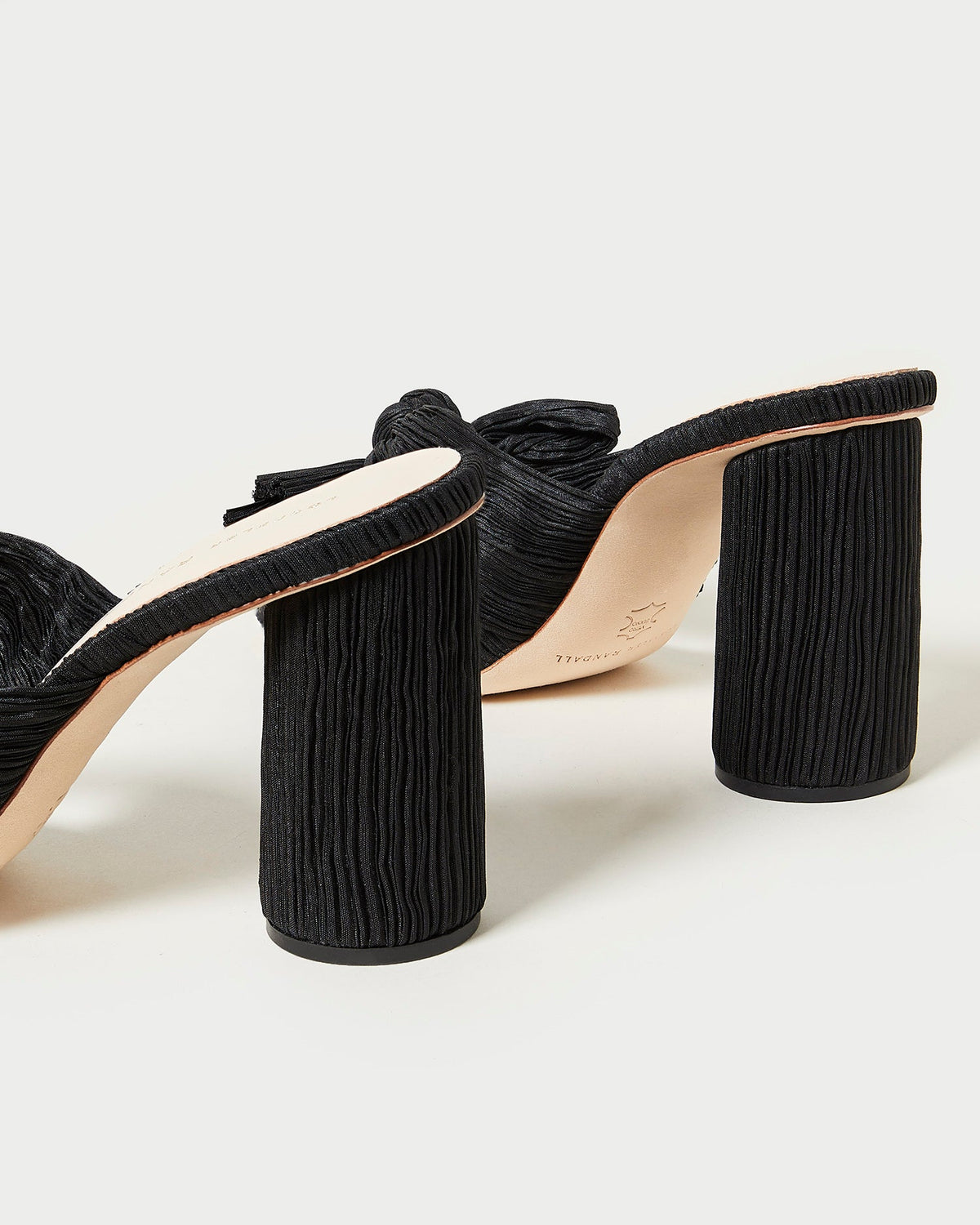 Women Loeffler Randall Penny Black Pleated Bow Heel