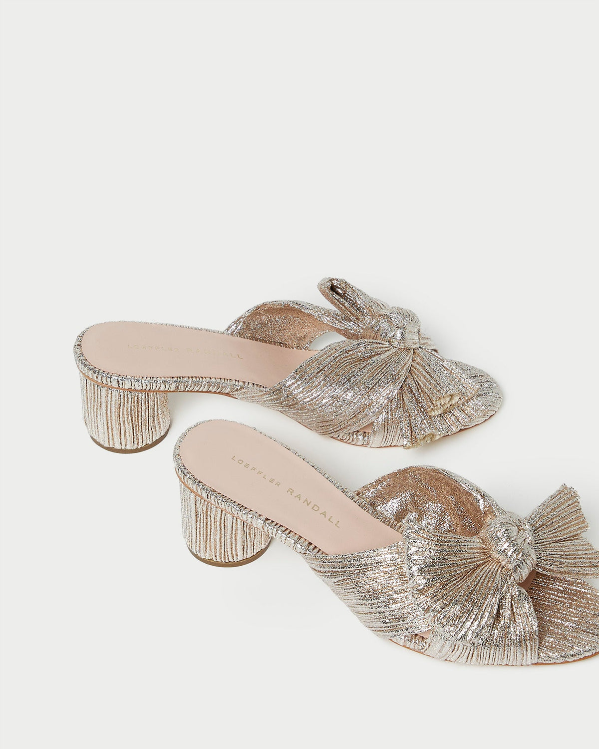 Women Loeffler Randall Emilia Champagne Pleated Bow Heel