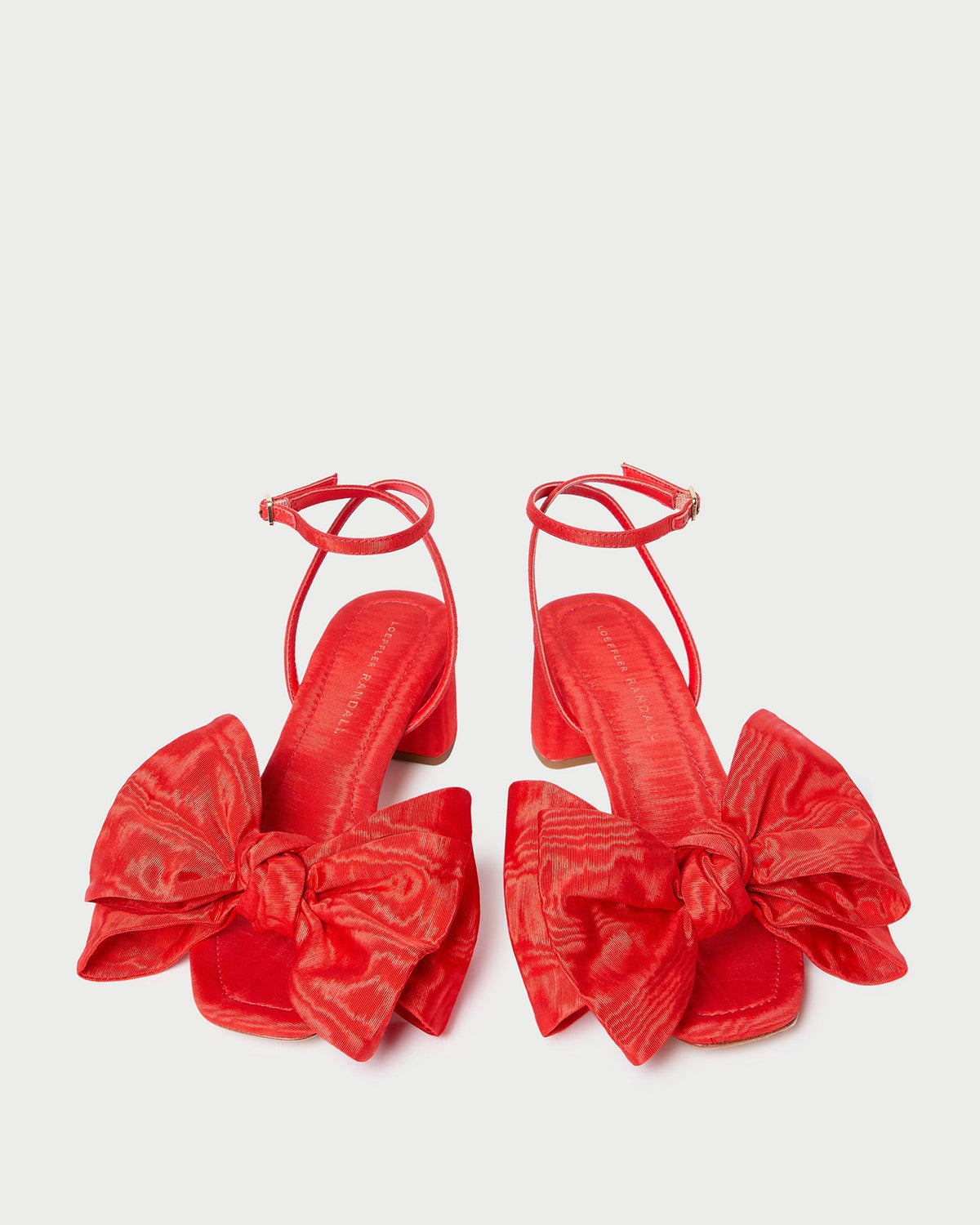 Women Loeffler Randall Carmen Red Moiré Bow Sandal