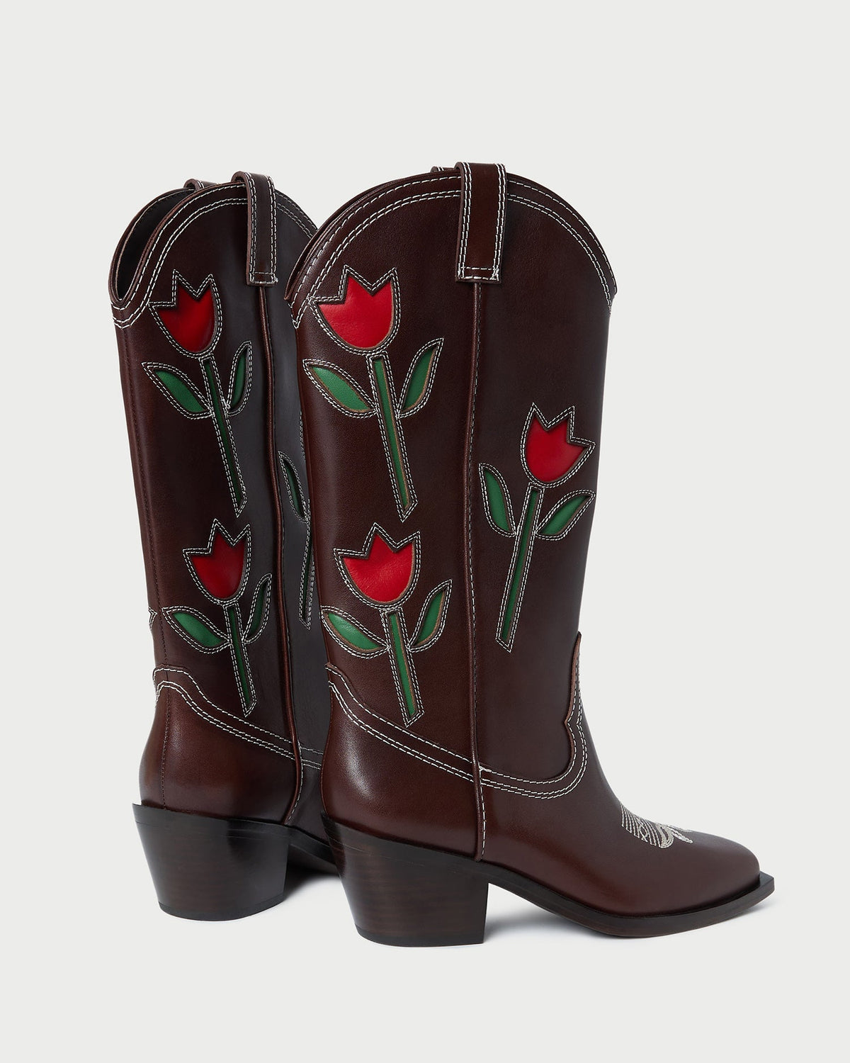 Women Loeffler Randall Wilder Espresso Leather Tulip Boot
