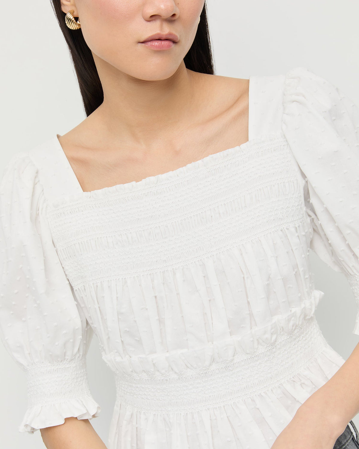 Women Loeffler Randall Nicola Smocked Blouse