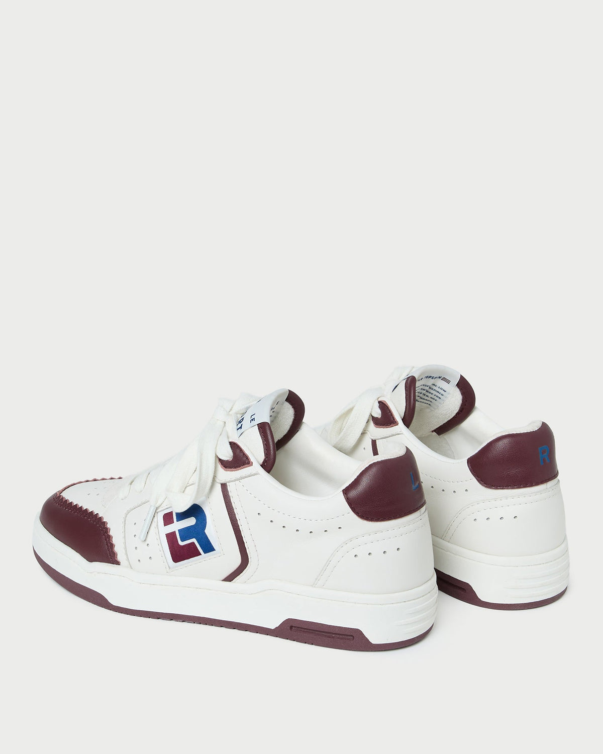 Women Loeffler Randall Topspin Cream/Maroon Court Sneaker