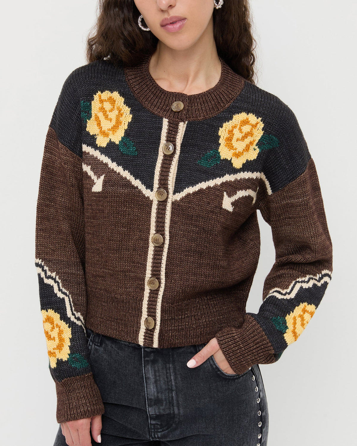 Women Loeffler Randall Linda Intarsia Cardigan