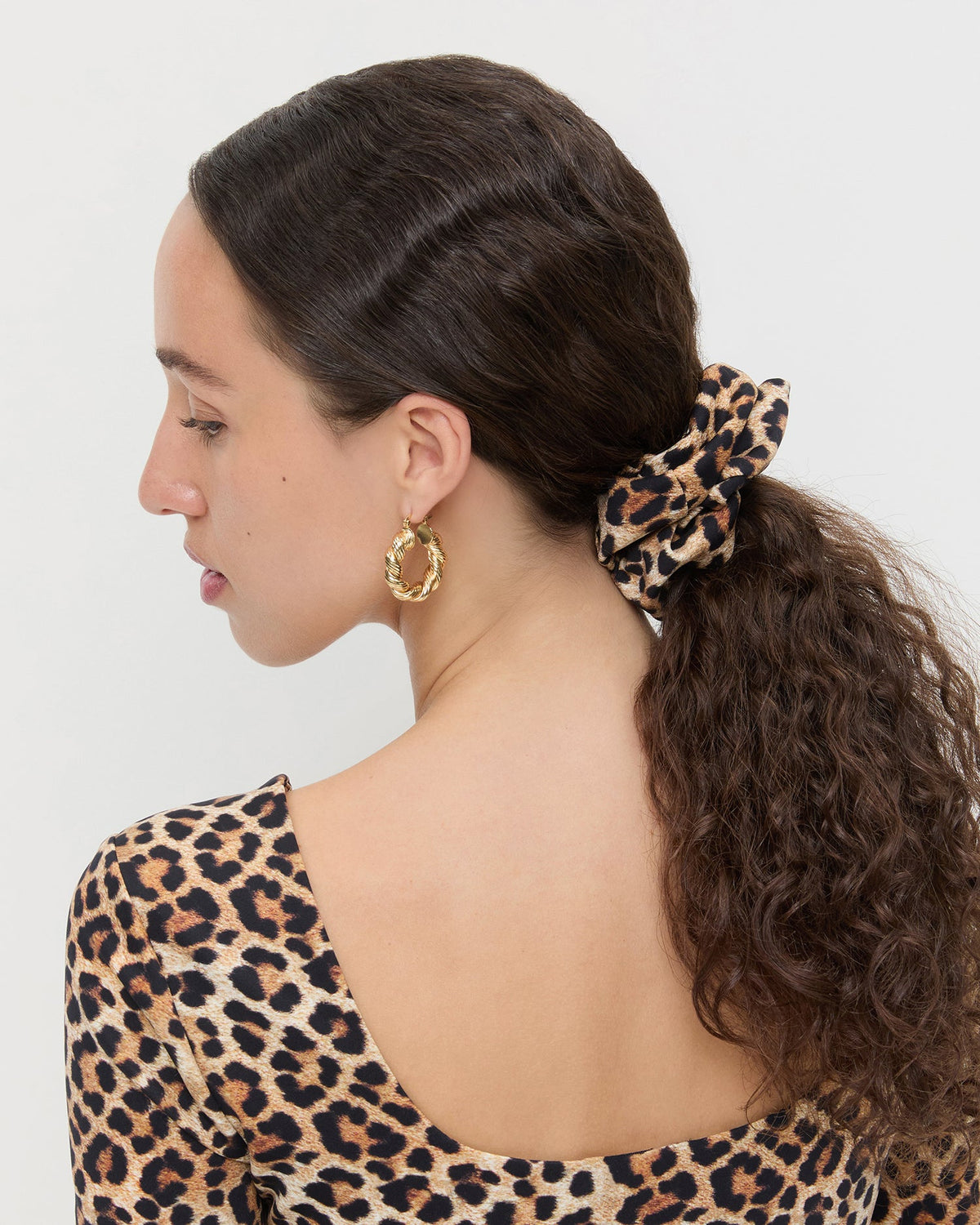 Women Loeffler Randall Astrid Leopard Jersey Scrunchie