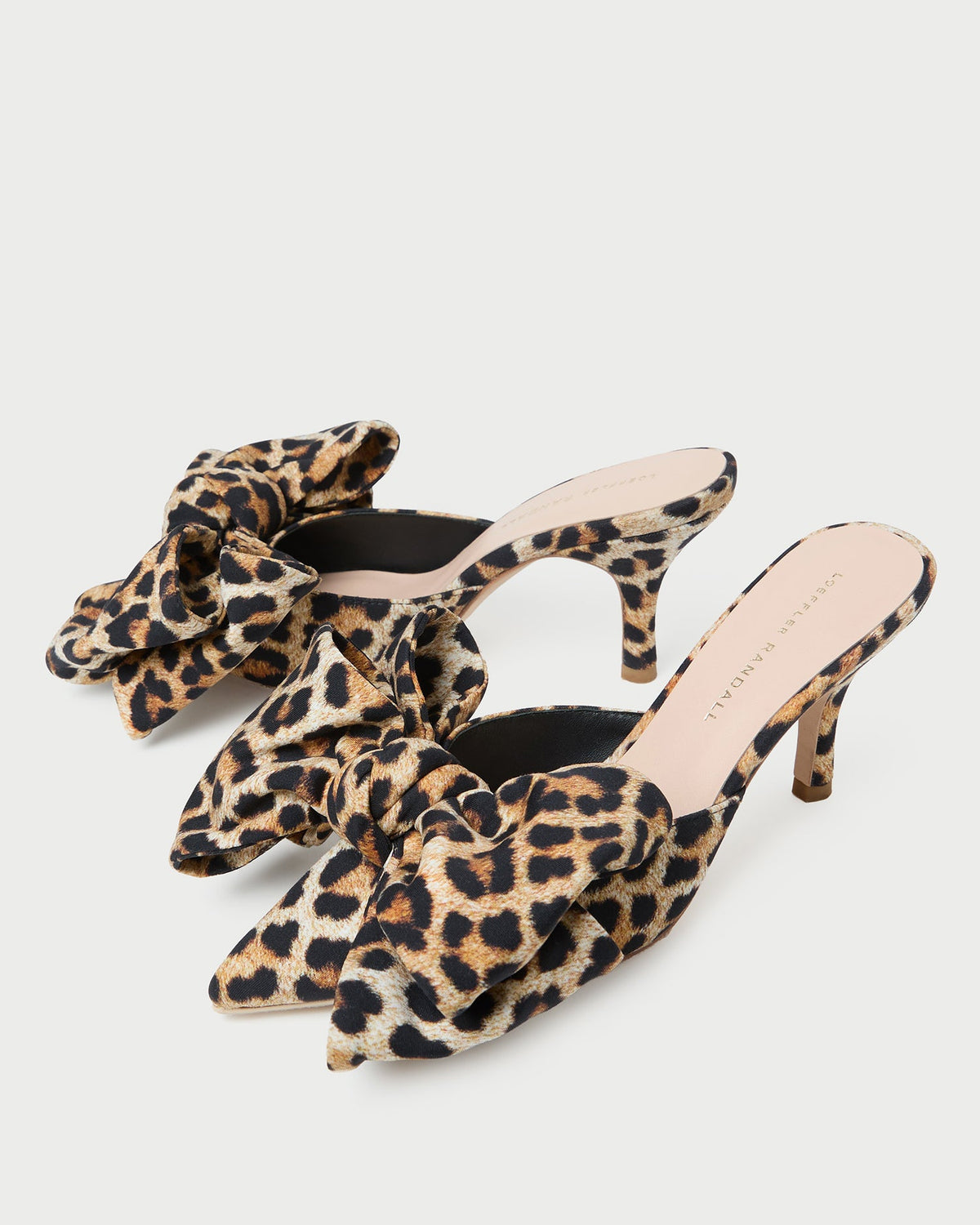 Women Loeffler Randall Margot Leopard Jersey Bow Mule