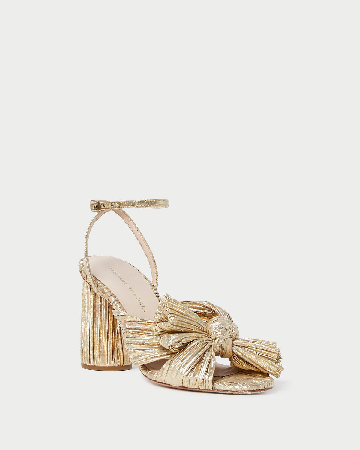 Women Loeffler Randall Camellia Gold Pleated Bow Heel