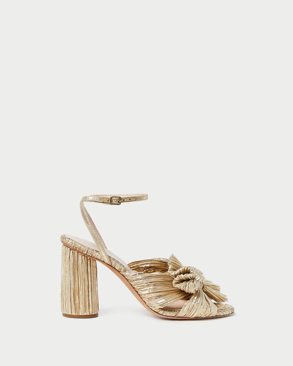 Women Loeffler Randall Camellia Gold Pleated Bow Heel