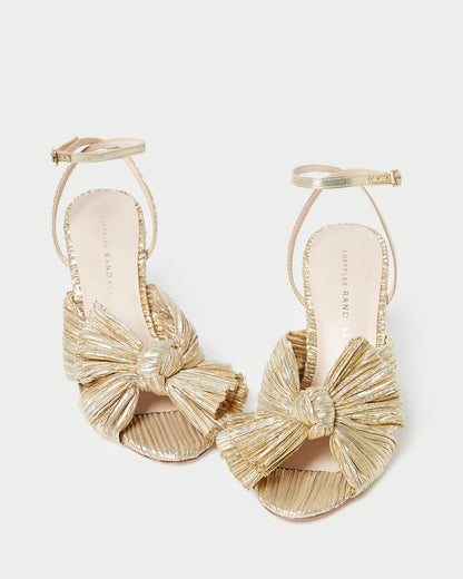 Women Loeffler Randall Camellia Gold Pleated Bow Heel