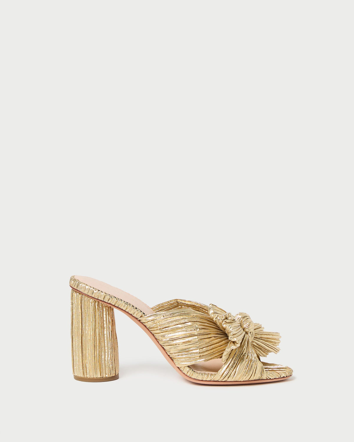 Women Loeffler Randall Penny Gold Pleated Bow Heel