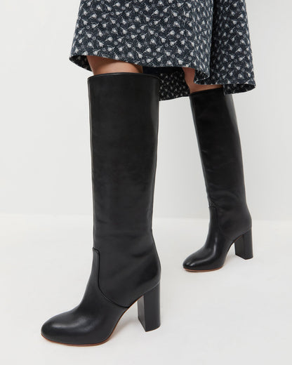 Women Loeffler Randall Goldy Black Leather Tall Boot