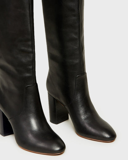 Women Loeffler Randall Goldy Black Leather Tall Boot