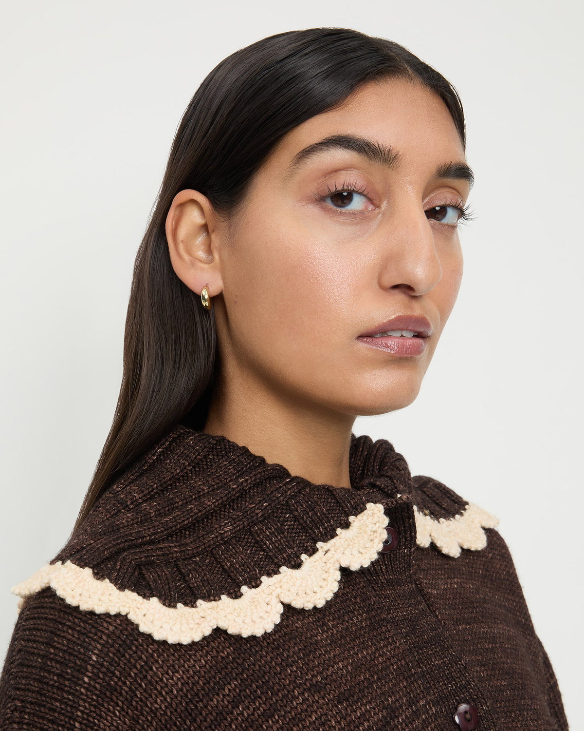 Women Loeffler Randall Adeline Gold Mini Dome Hoop Earring