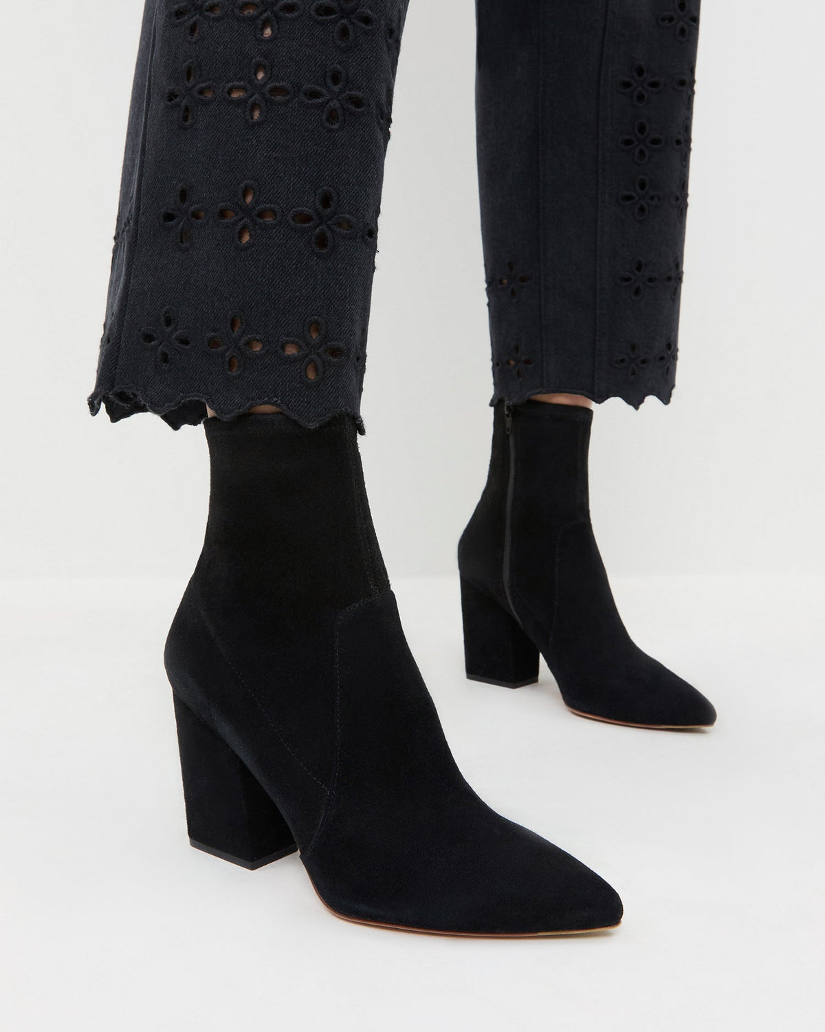 Women Loeffler Randall Isla Black Suede Ankle Bootie