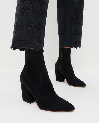 Women Loeffler Randall Isla Black Suede Ankle Bootie