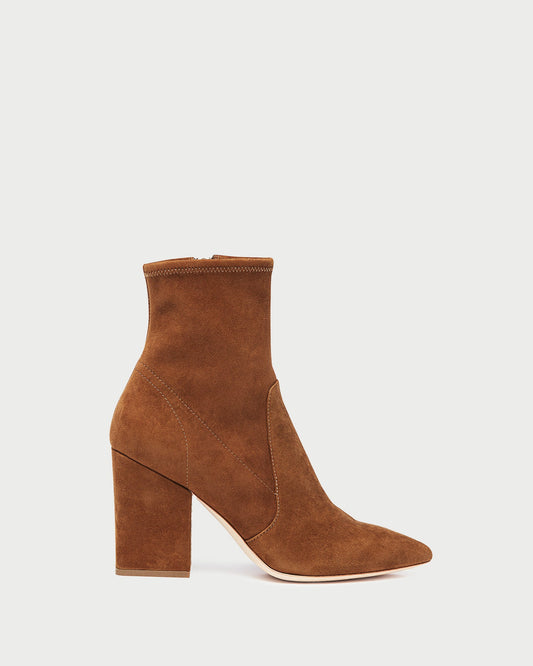Women Loeffler Randall Isla Cacao Suede Ankle Bootie