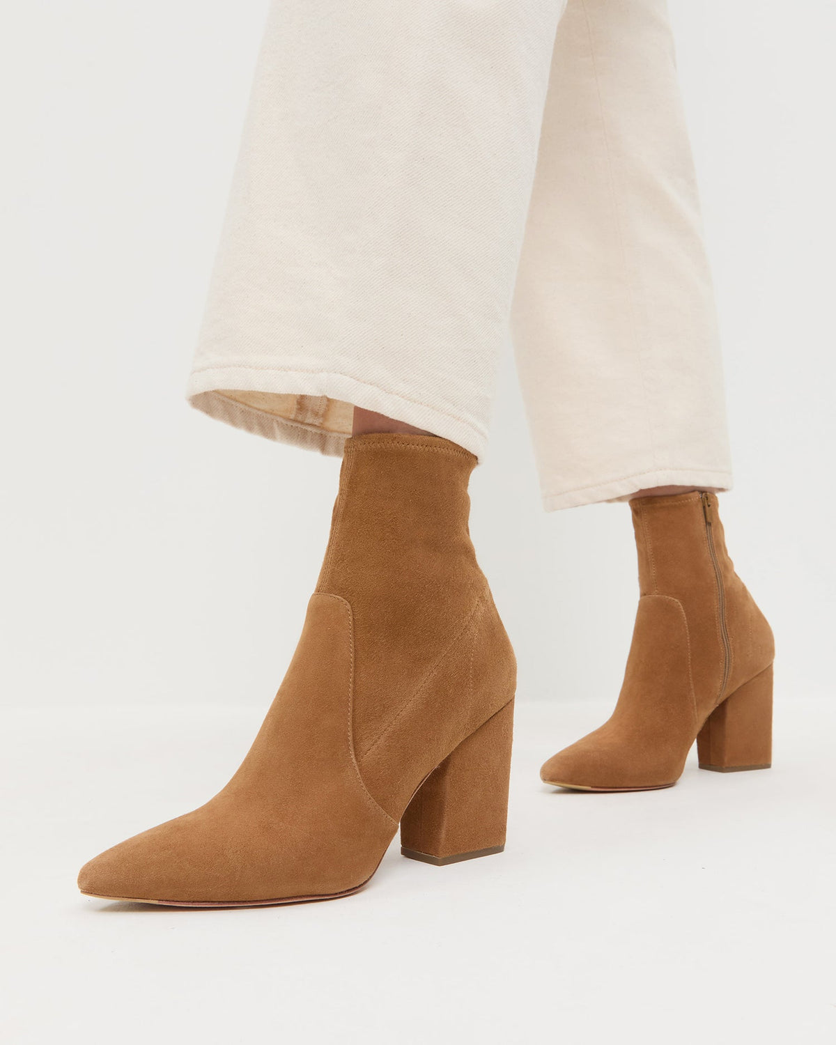Women Loeffler Randall Isla Cacao Suede Ankle Bootie