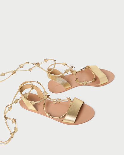 Women Loeffler Randall Starla Gold Wrap Sandal