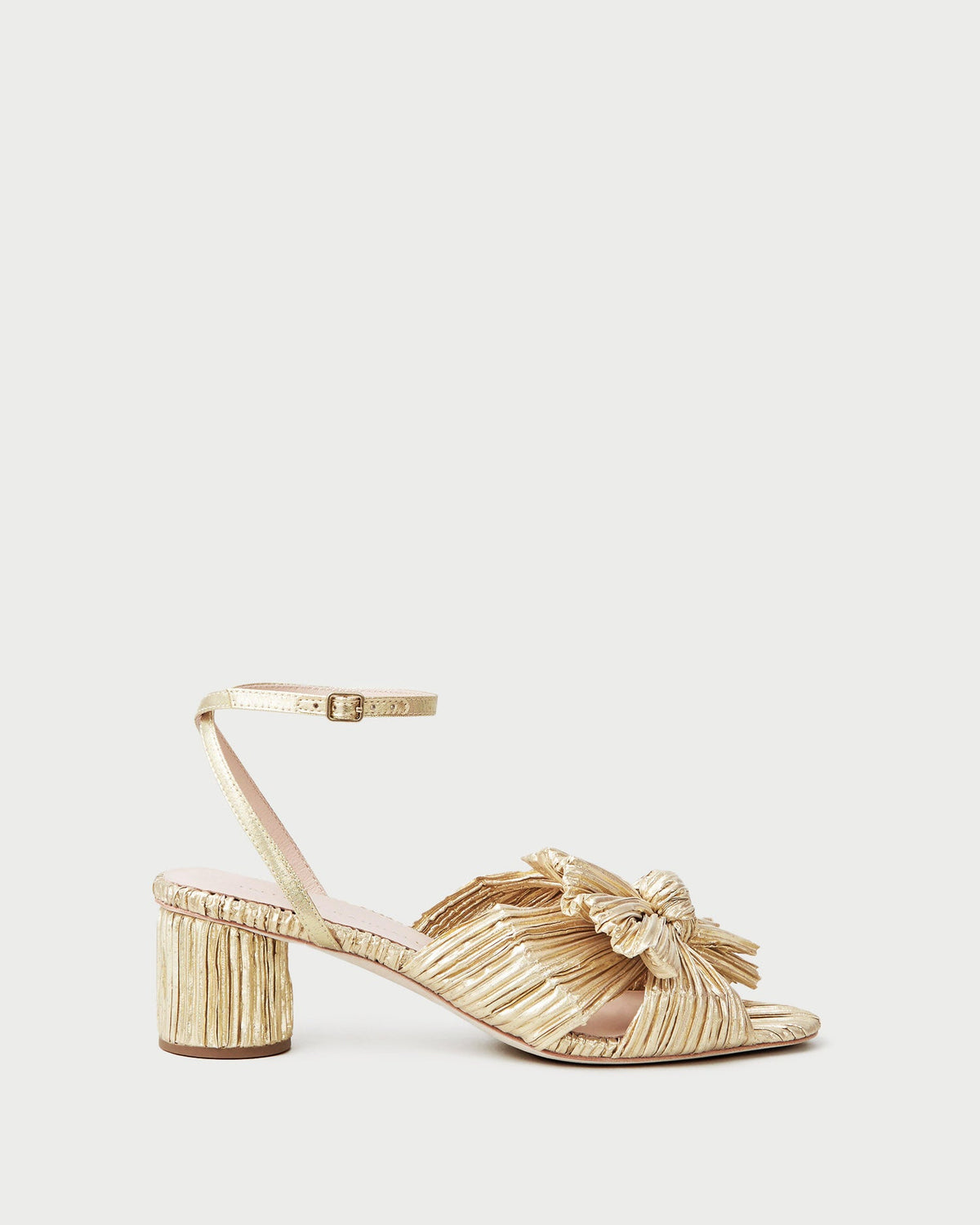 Women Loeffler Randall Dahlia Gold Pleated Bow Heel