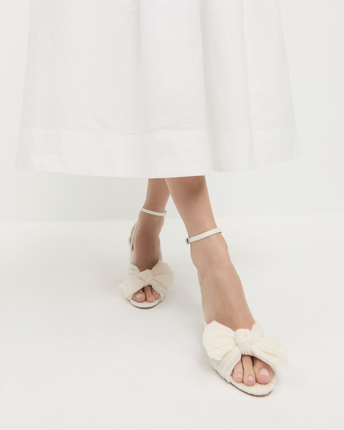 Women Loeffler Randall Camellia Pearl Pleated Bow Heel