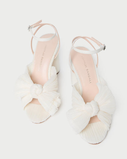 Women Loeffler Randall Camellia Pearl Pleated Bow Heel
