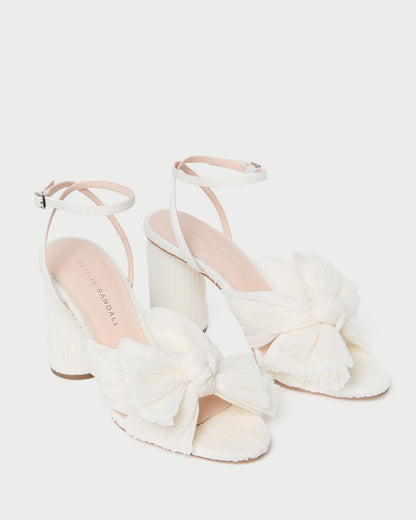 Women Loeffler Randall Camellia Pearl Pleated Bow Heel