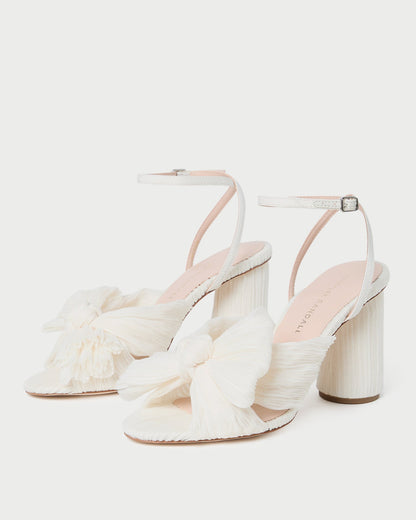 Women Loeffler Randall Camellia Pearl Pleated Bow Heel