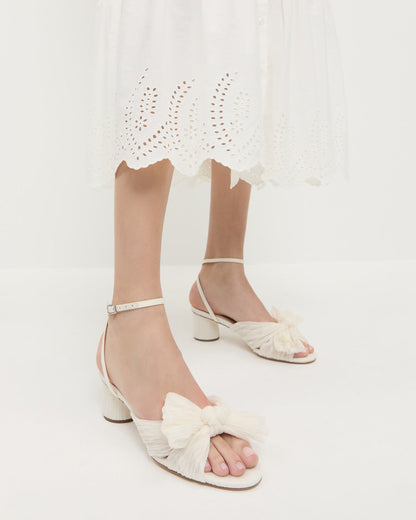 Women Loeffler Randall Dahlia Pearl Pleated Bow Heel