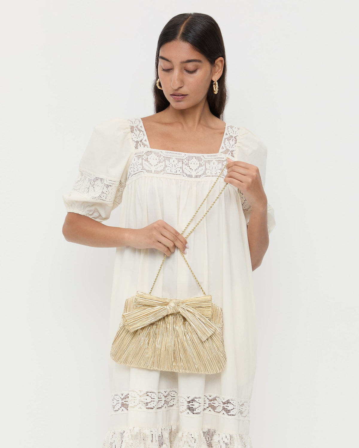 Women Loeffler Randall Rayne Gold Bow Clutch