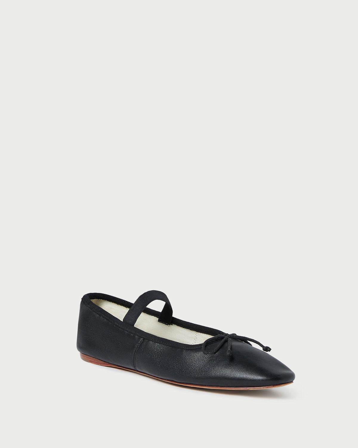 Women Loeffler Randall Leonie Black Leather Ballet Flat