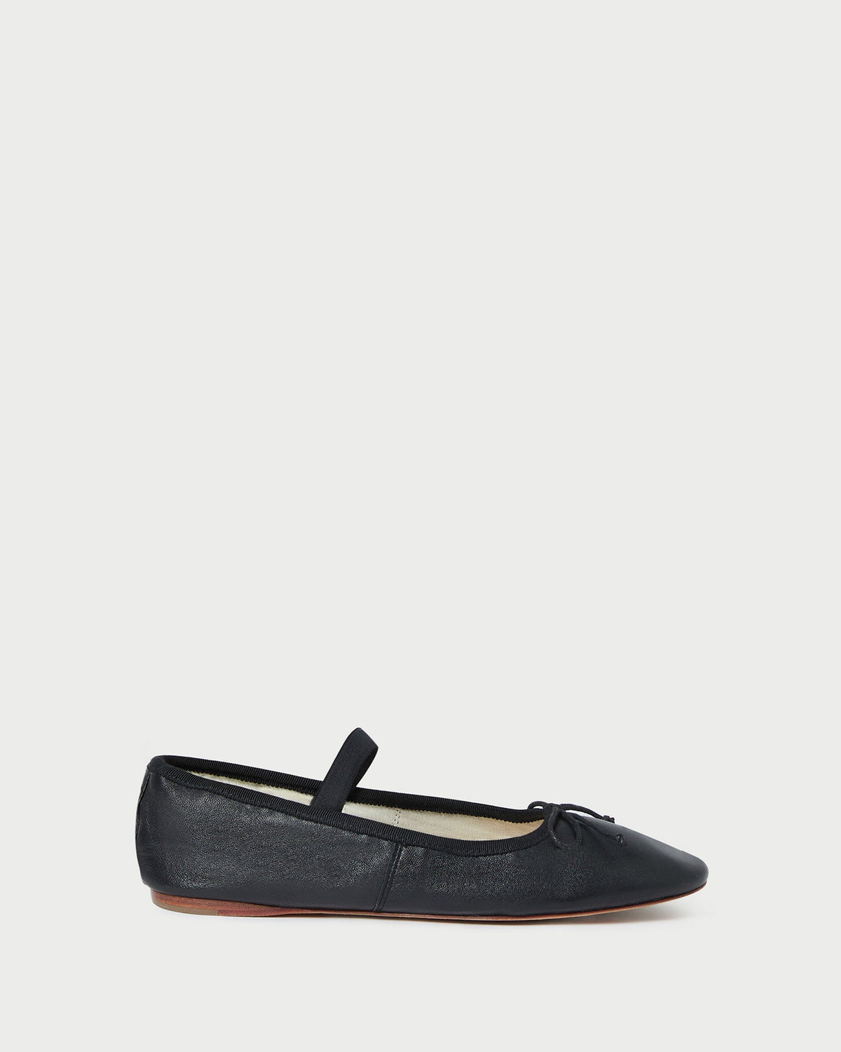 Women Loeffler Randall Leonie Black Leather Ballet Flat