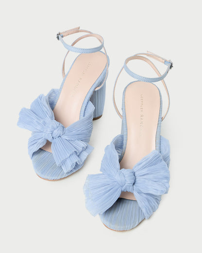 Women Loeffler Randall Camellia Blue Pleated Bow Heel