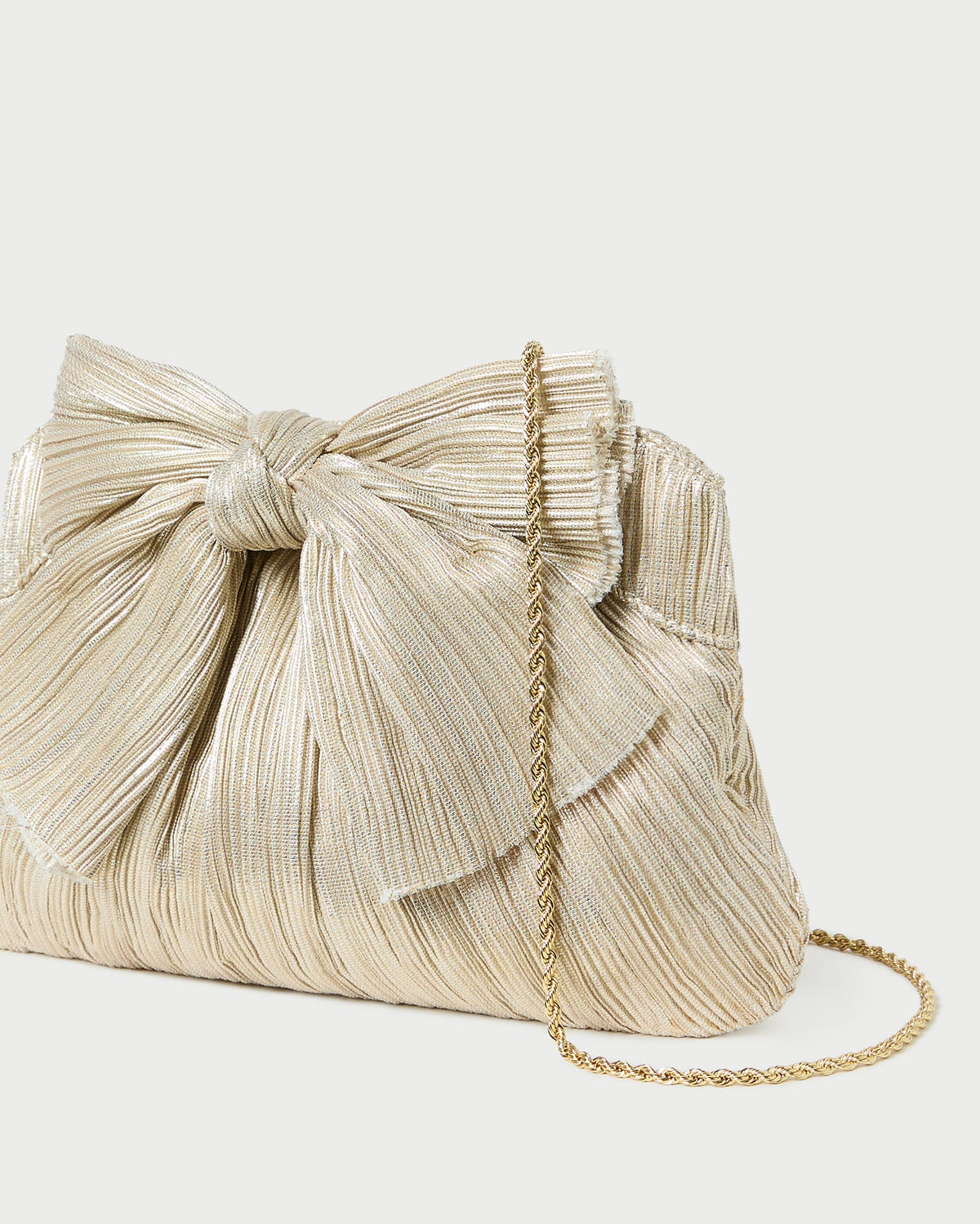 Women Loeffler Randall Rayne Platinum Bow Clutch
