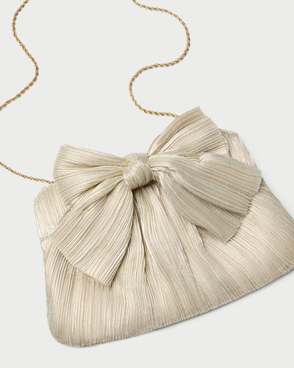 Women Loeffler Randall Rayne Platinum Bow Clutch