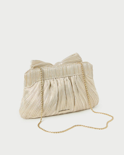 Women Loeffler Randall Rayne Platinum Bow Clutch