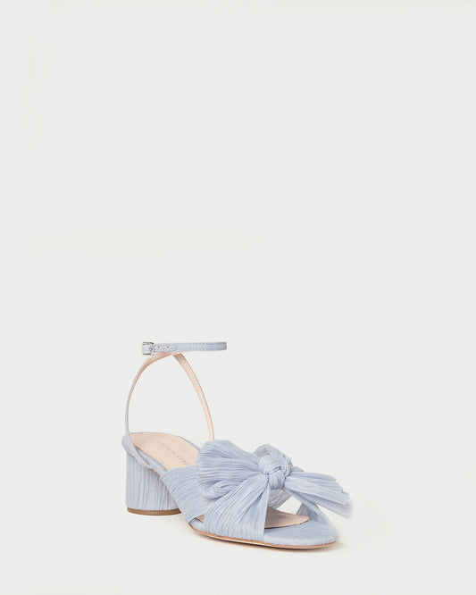 Women Loeffler Randall Dahlia Blue Pleated Bow Heel