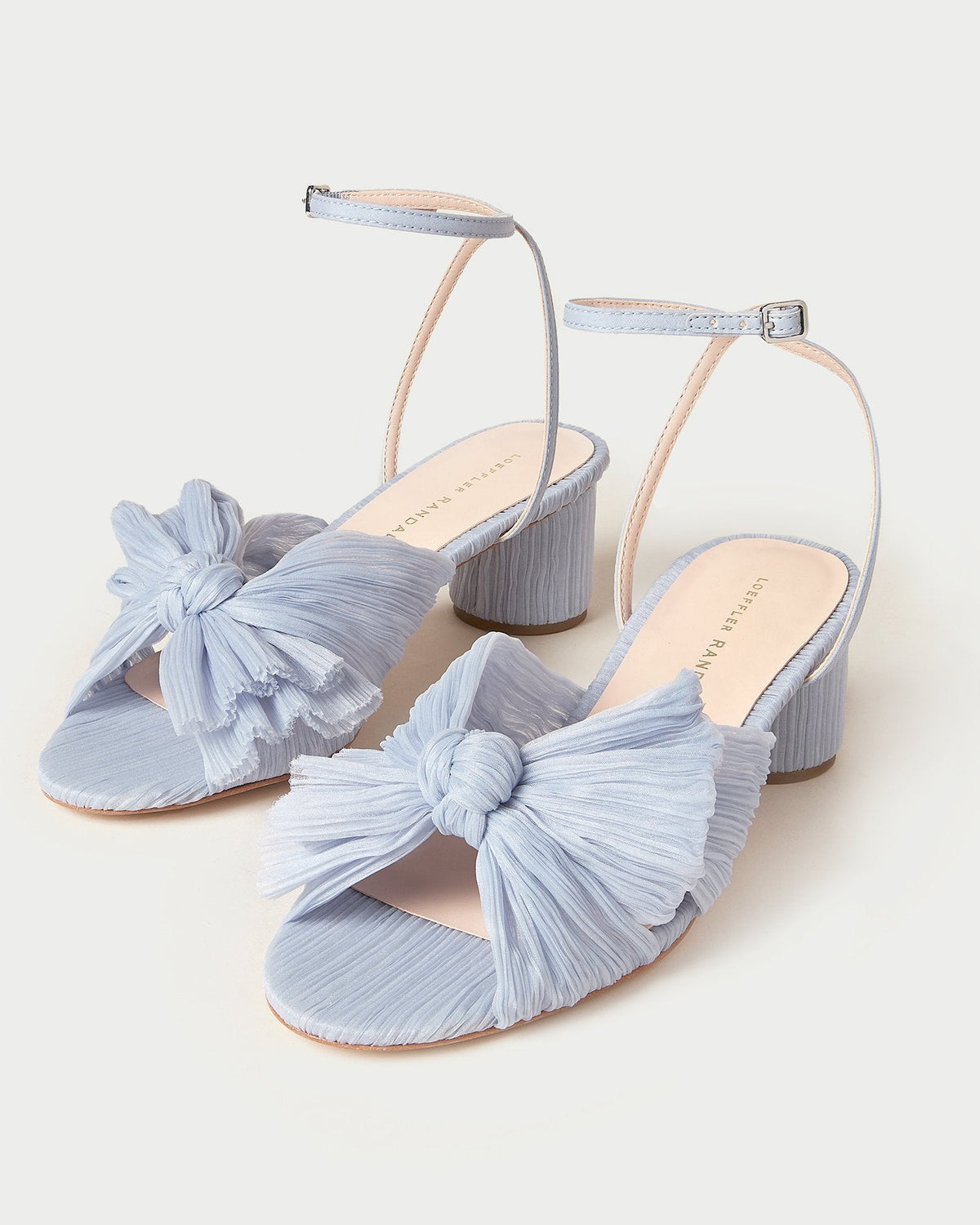 Women Loeffler Randall Dahlia Blue Pleated Bow Heel