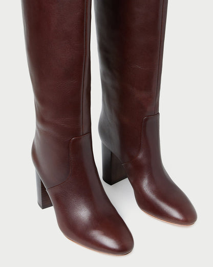 Women Loeffler Randall Goldy Espresso Leather Tall Boot