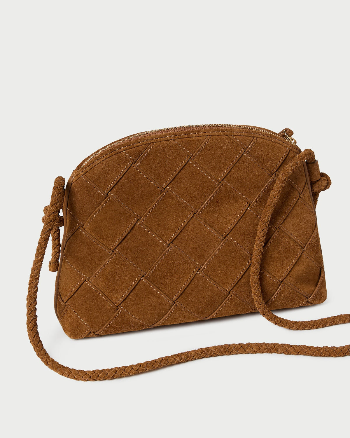 Women Loeffler Randall Mallory Cacao Woven Suede Crossbody
