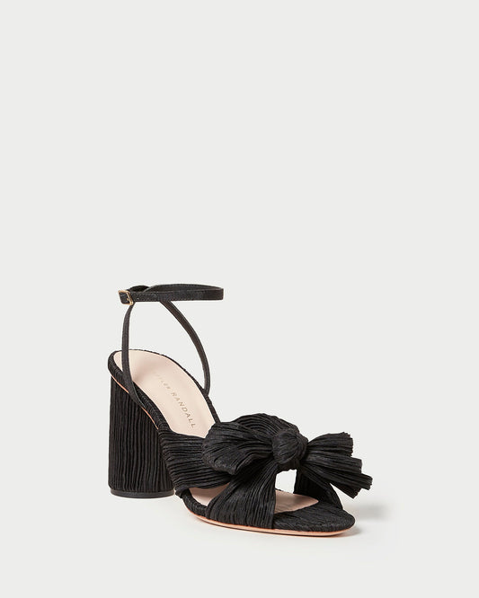 Women Loeffler Randall Camellia Black Pleated Bow Heel