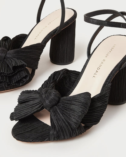 Women Loeffler Randall Camellia Black Pleated Bow Heel