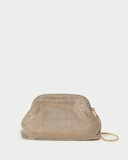 Women Loeffler Randall Doreen Gold Diamanté Frame Pouch