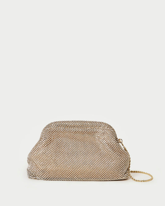 Women Loeffler Randall Doreen Gold Diamanté Frame Pouch