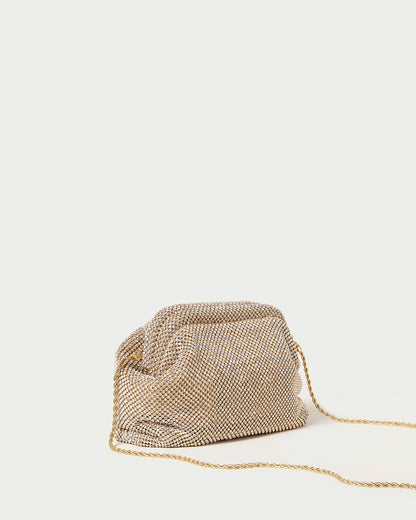 Women Loeffler Randall Doreen Gold Diamanté Frame Pouch