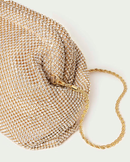Women Loeffler Randall Doreen Gold Diamanté Frame Pouch