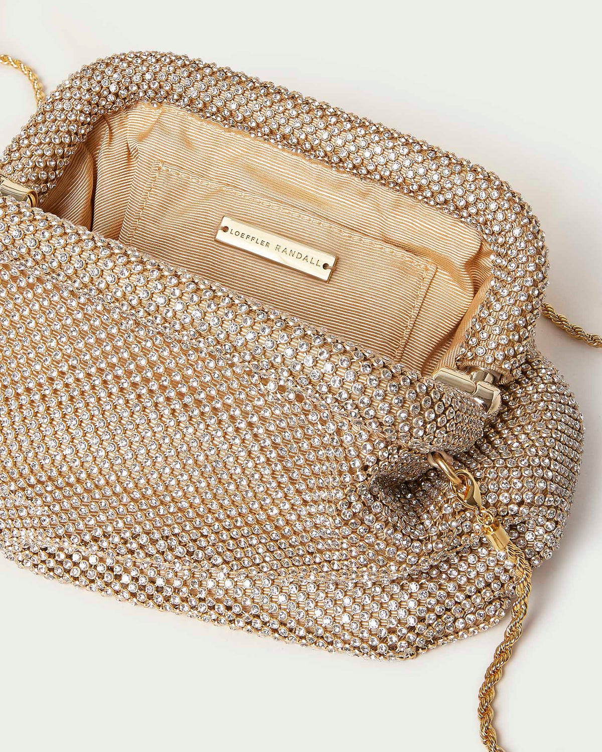 Women Loeffler Randall Doreen Gold Diamanté Frame Pouch