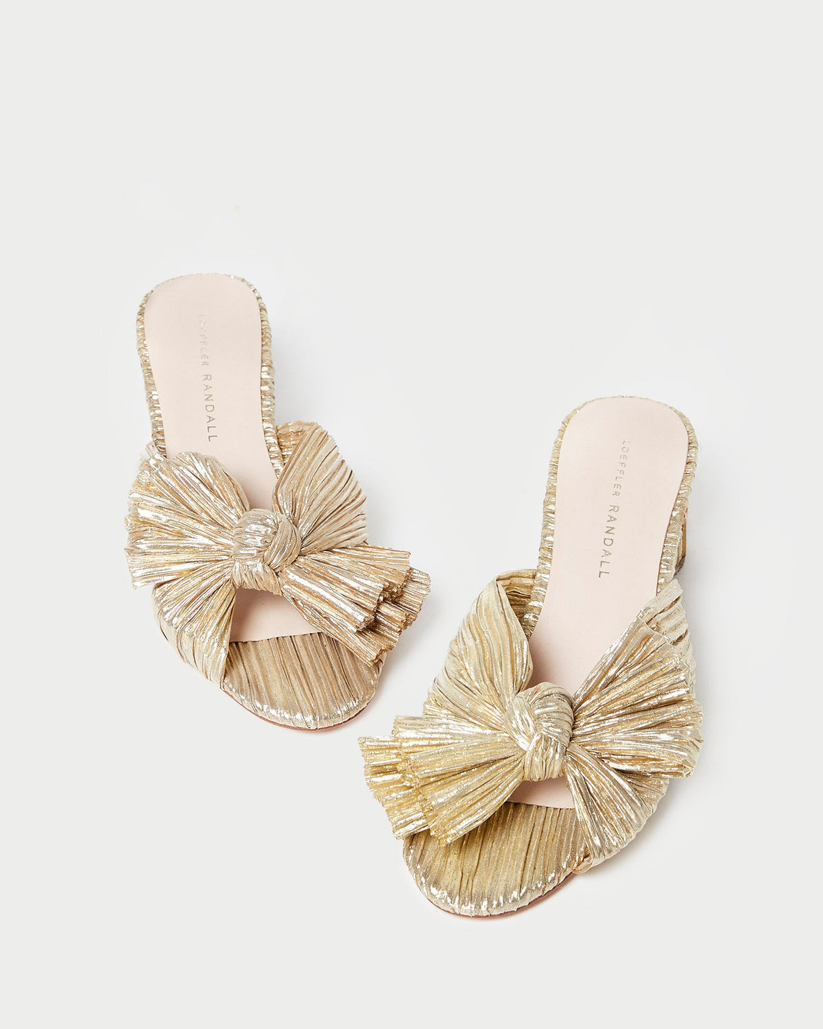 Women Loeffler Randall Emilia Gold Pleated Bow Heel
