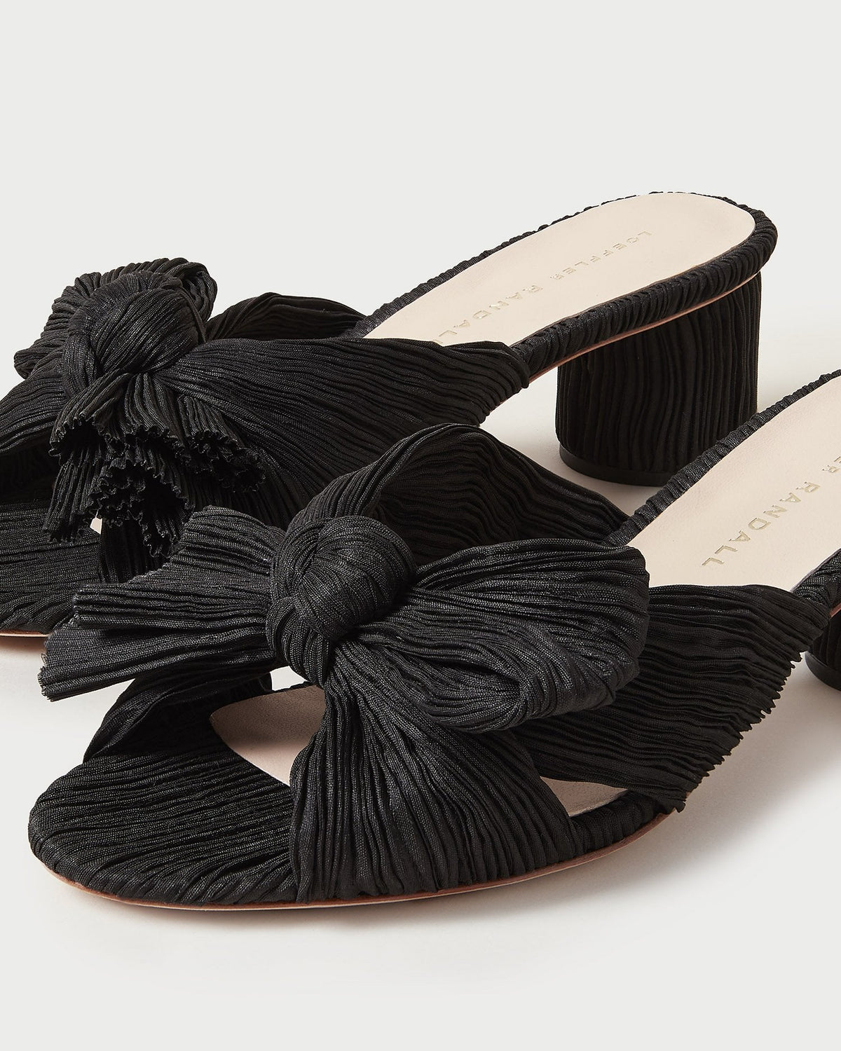 Women Loeffler Randall Emilia Black Pleated Bow Heel