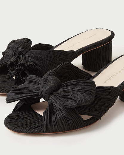 Women Loeffler Randall Emilia Black Pleated Bow Heel