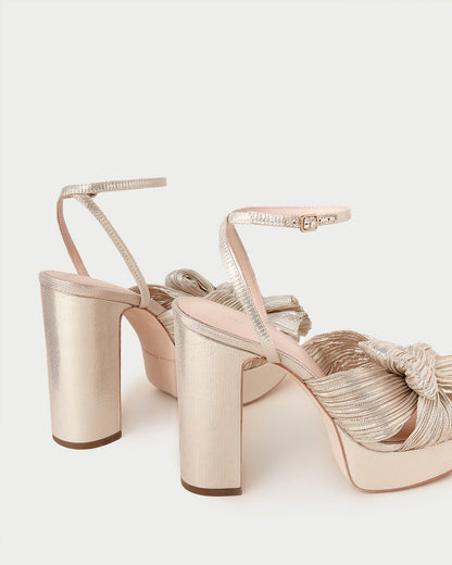 Women Loeffler Randall Natalia Platinum Platform Bow Heel